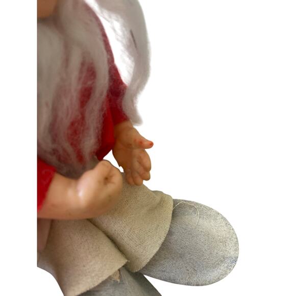 Vintage Sitting Elf Gnome Felt Rubber Face 11” Made in Japan - Picture 6 of 6